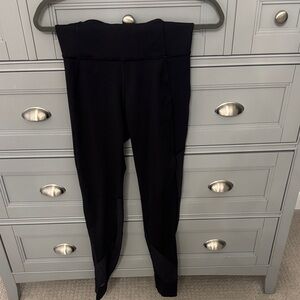 lululemon athletica Black High-Rise Leggings with mesh leg cutouts